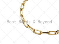 18" Finished Gold Paper Clip Chain Necklace, 18K Gold Filled Necklace, Ready to wear w/Lobster Clasp, 6x13mm,sku#LD16