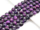 Double Sided Turtle Shell Cut Natural Purple Tiger Eye Coin Shape beads, 6mm/8mm/10mm Tiger eye Beads, 16" Full strand, Sku#UA21