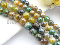 Gorgeous Agate Attachment Necklace with Large CZ Pave Silver clasp, 18" long, 8mm/10mm beads size, sku#D43