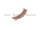 Colorful CZ Micro Pave Curve bar with Dangles Pendant,Necklace Bracelet Connector Charmt, 31x8mm, sku#F1131 BestbeadsbeyondUS