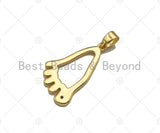 CZ Micro Pave Foot Shape Pendant,18K Gold Feet Charm, Necklace Bracelet Charm Pendant,16x27mm,Sku#FH159