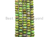 New Natural Green Agate Beads, Rondelle 8x12mm Agate, Natural Gemstone Beads,15.5" Full Strand, sku#U861
