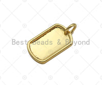 18K Dainty Gold Cross On Rectangle Shape Pendant/Charm,Cross Medallion Charm, Necklace Bracelet Charm Pendant,15x10mm, Sku#F1364