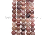 Natural Purple Berry Quartz Beads, Round Smooth 6mm/8mm/10mm/12mm, 15.5" Full Strand, Sku#U639