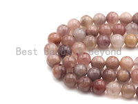 Natural Purple Berry Quartz Beads, Round Smooth 6mm/8mm/10mm/12mm, 15.5" Full Strand, Sku#U639