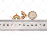 Enamel Colorful Rainbow Shape Pendant, 18K Gold Filled Enamel Charm,Necklace Bracelet Pendant Charm,20x14mm,Sku#Y536