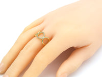 Gold CZ Round Ring Link Ring, Sku#X219