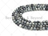 Quality Natural Gray Hawks Eye Smooth Round Beads, 6mm/8mm/10mm Genuine Eagle Eye Beads, 15.5'' Full Strand, Sku#U1149