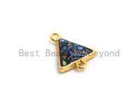 100% Natural Abalone Shell Triangle Connector, Abalone Shell Charm, Shell Connector for Earrings Bracelets Necklace Making, 11x14mm,SKU#Z271