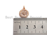 CZ Micro Pave Round Coin Shaped Pendant/Charm, Cubic Zirconia Pendant Charm,14x17mm,sku#Z526