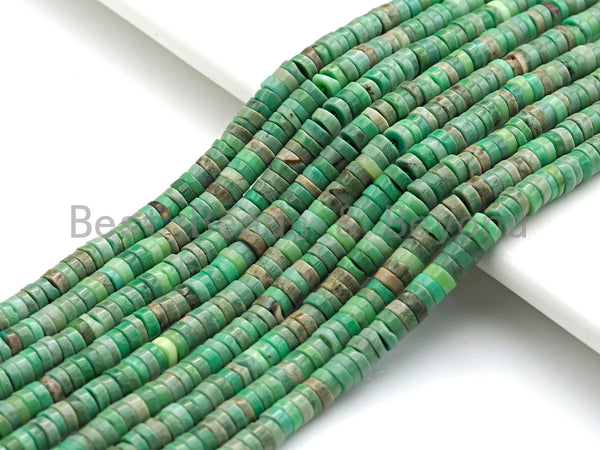 Natural Green Opal Heshi Gemstone Beads, Beads size 4x1.5mm, Green Opal Beads, 15.5" Full Strands, sku#U621