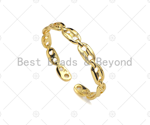 Gold Filled Mariner Link Bangle Bracelet, Adjustable Bracelet,65x59mm,sku#LD86