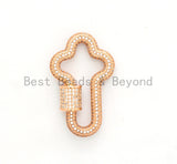 Fully CZ Micro pave Cross Clasp, CZ Pave Clasp, Gold/Silver/Rose Gold/Gunmetal Clasp, 35x23mm, sku#H140