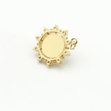 Clear CZ Gold Pearl Flower Charm, Sku#LK817