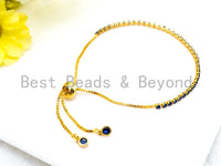 NEW Adjustable Bracelet, Cobalt Blue CZ Pave Stud Bracelet Gold/Silver/Rose Gold/Gunmetal, Bridal Bracelet Jewelry,sku#P47