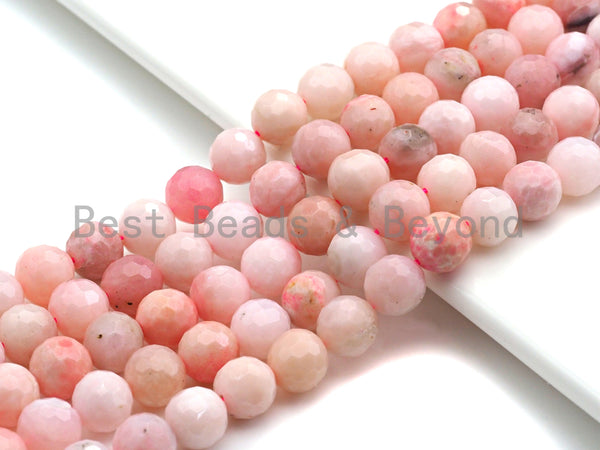High Quality Natural Pink Opal Faceted Beads, 6mm/8mm/10mm/12mm Round Faceted Opal Beads, 15.5" Full Strand, sku#U819