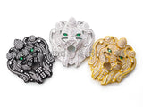 Focal Tiger head pendant, CZ Micro Pave charm, Tiger head Focal Beads, Gold/Rose Gold/Silver/Gunmetal Color, 51mm, sku#L158