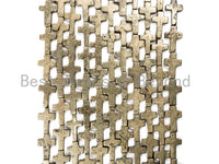 Quality Natural Pyrite Cross Beads, 10x15mm Cross Pyrite Gemstone Beads, 15-16" Full Strand, SKU#W31