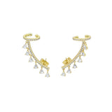 Gold Triangle Dangle Ear Climber, Sku#A115