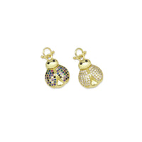 Clear Colorful CZ Ladybug Charm, Sku#A139