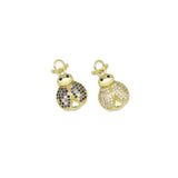 Clear Colorful CZ Ladybug Charm, Sku#A139