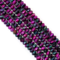 Exclusive!!! Top Quality Fuchsia Green Rondelle Faceted Tiger Eye, Sku#UA313
