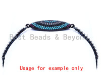 NEW STYLE Sliding adjustable Half finished bracelet,Box chain with CZ Stud, rubber stopper beads, connector link findings,#P22