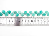 Quality Natural Amazonite beads, 10-14mm Irregular Teardrop Top Drill Green Gemstone Beads, 15.5 inches strand, SKU#U154