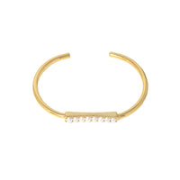 Gold Pearl Bar Bangle Bracelet, Sku#B350