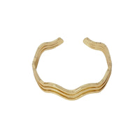 Gold Waveline Bangle Bracelet, Sku#B353