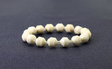 Double Point Ivory Jade Stretchy Bracelet, Sku#EF102