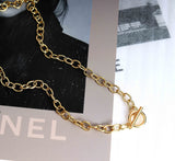 Oval Link Chain Necklace with Toggle Clasp, sku#EF161