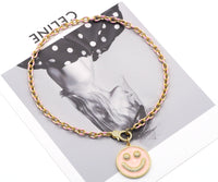 High Quality Enamel Oval Link Necklace Bracelet with Diamond Clasp, sku#EF171