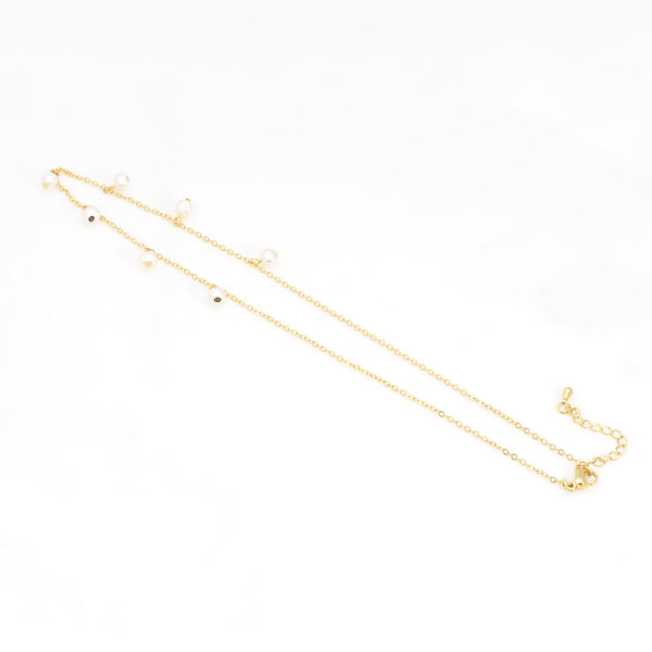Freshwater Pearl Dainty Gold Necklace,sku#EF278