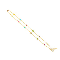 Colorful Crystal Gold Adjustable Necklace,sku#EF279