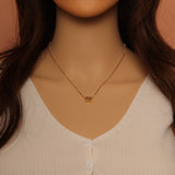 Gold Silky Chain Initial Necklace Bracelet,sku#EF284