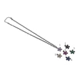 Thin Paperclip Black Chain Flower Adjustable Necklace,sku#EF314