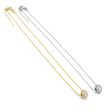 Gold Silver Dainty Chain Spacer Ball Charm Adjustable necklace, Sku#EF338