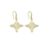 Gold Chinese Knot Filigree Dangle Earrings, Sku#EF346