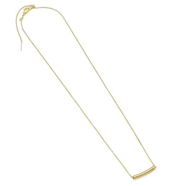 Gold Tube bar Necklace, Sku#EF491