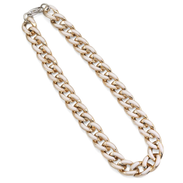 Chunky White Cuban Chain Necklace, Sku#EF500