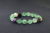 Double Point Fluorite Beads Stretchy Bracelet, Sku#EF99