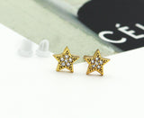 CZ Five Point Star Stud Earrings, Sku#FH199