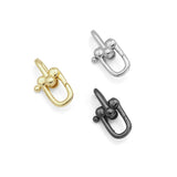 Silver Gold U shape Clasp, Sku#H335