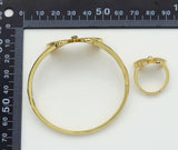 CZ Butterfly Adjustable Bracelet and Rings, Sku#X321