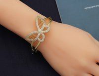 CZ Butterfly Adjustable Bracelet and Rings, Sku#X322