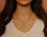 Dainty Gold Silver T Ring Necklace,sku#EF290