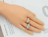 CZ Heart Adjustable Ring, Sku#B183