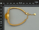 CZ Oval Jade Adjustable Bracelet, Sku#LX50