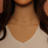 Gold Dainty Chain Initial Necklace,sku#EF297